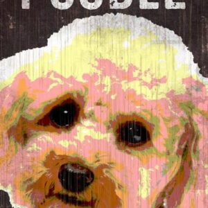 Pet Sign Wood I Love My Poodle 5"x10"