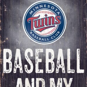 Minnesota Twins Sign Wood 6x12 Baseball and Dog Design