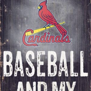 St. Louis Cardinals Sign Wood 6x12 Baseball and Dog Design