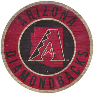 Arizona Diamondbacks Sign Wood 12 Inch Round State Design