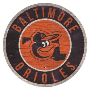 Baltimore Orioles Sign Wood 12 Inch Round State Design