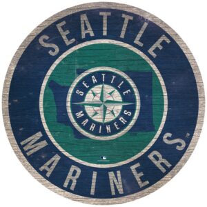 Seattle Mariners Sign Wood 12 Inch Round State Design