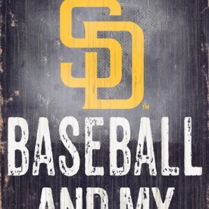 San Diego Padres Sign Wood 6x12 Baseball and Dog Design
