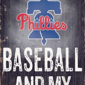 Philadelphia Phillies Sign Wood 6x12 Baseball and Dog Design
