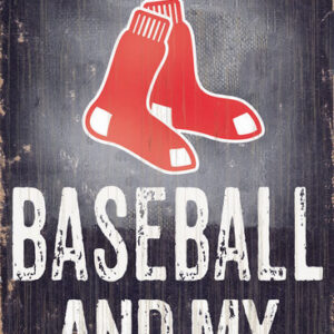 Boston Red Sox Sign Wood 6x12 Baseball and Dog Design