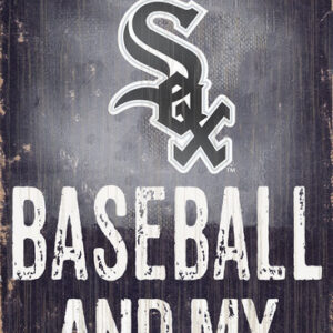 Chicago White Sox Sign Wood 6x12 Baseball and Dog Design