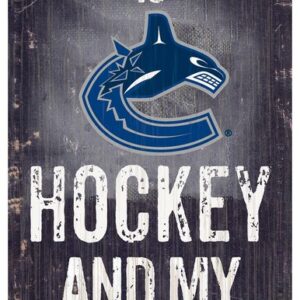 Vancouver Canucks Sign Wood 6x12 Hockey and Dog Design