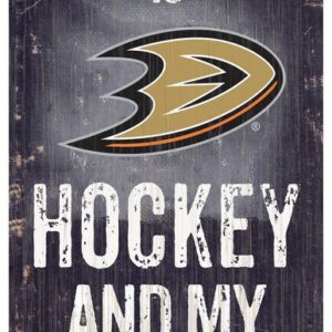 Anaheim Ducks Sign Wood 6x12 Hockey and Dog Design