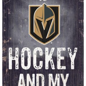 Vegas Golden Knights Sign Wood 6x12 Hockey and Dog Design