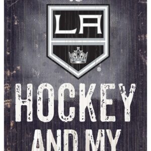 Los Angeles Kings Sign Wood 6x12 Hockey and Dog Design