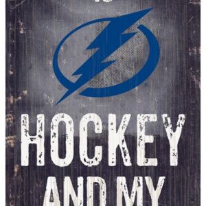 Tampa Bay Lightning Sign Wood 6x12 Hockey and Dog Design