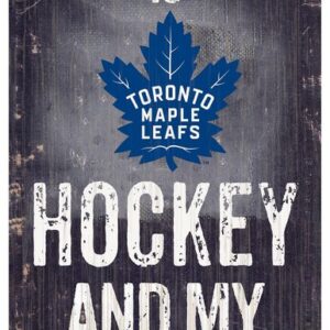 Toronto Maple Leafs Sign Wood 6x12 Hockey and Dog Design