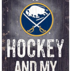 Buffalo Sabres Sign Wood 6x12 Hockey and Dog Design