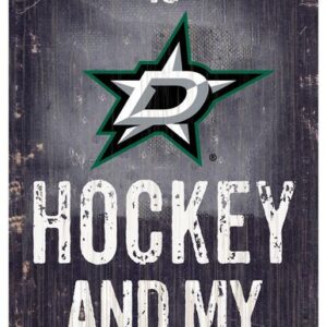 Dallas Stars Sign Wood 6x12 Hockey and Dog Design