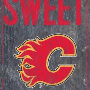 Calgary Flames Sign Wood 6x12 Home Sweet Home Design