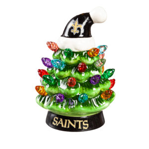 New Orleans Saints Christmas Tree 4 Inch LED Tabletop