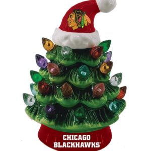 Chicago Blackhawks Christmas Tree 4 Inch LED Tabletop