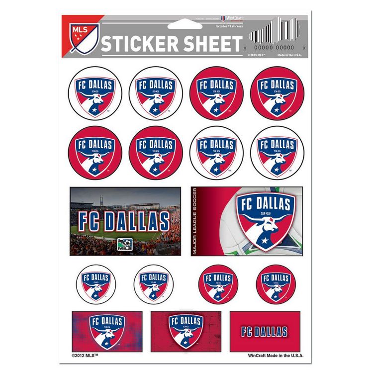 FC Dallas Decal Sheet 5x7 Vinyl