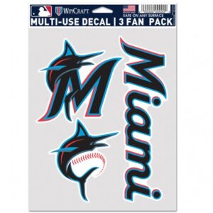 Miami Marlins Decal Multi Use Fan 3 Pack