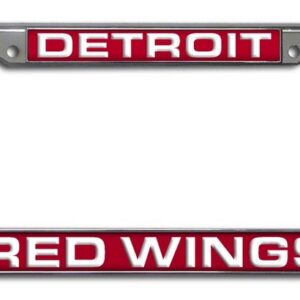 Detroit Red Wings License Plate Frame Laser Cut Chrome