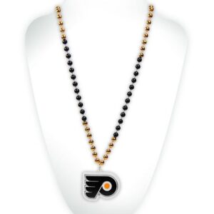 Philadelphia Flyers Mardi Gras Beads with Medallion