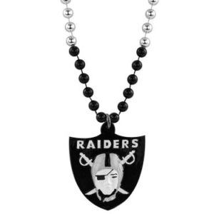 Las Vegas Raiders Beads with Medallion Mardi Gras Style