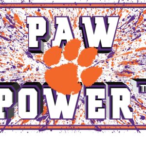 Clemson Tigers 3D Art Print 12x16 Splatter