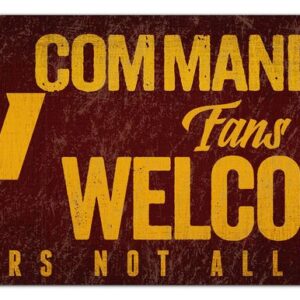Washington Commanders Sign Wood 12x6 Fans Welcome Design