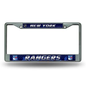New York Rangers License Plate Frame Chrome Printed Insert