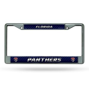 Florida Panthers License Plate Frame Chrome Printed Insert