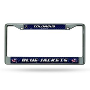 Columbus Blue Jackets License Plate Frame Chrome Printed Insert