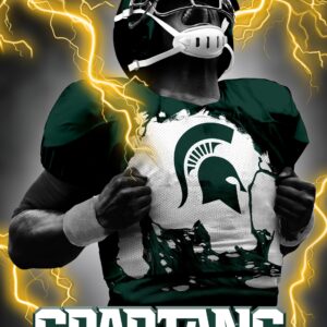 Michigan State Spartans 3D Art Print 12x16 Super Player